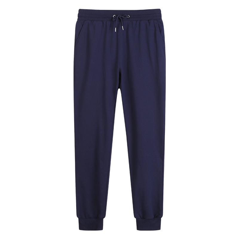 Thin men's casual sweatpants knitted terry sweatpants trendy sports solid color pants