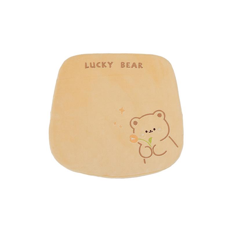 Car Headrest Neck Support Pillow Pair, Cute Bear & Rabbit Memory Foam Plush Lumbar Support Backrest.