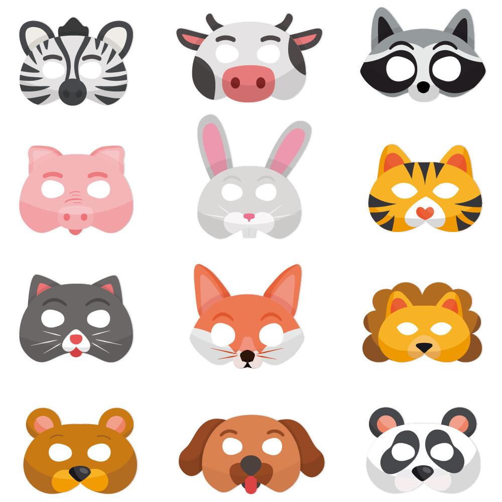 Animal Rabbit Cartoon Theme Party Masks Set For Kids Birthday And Photo Props