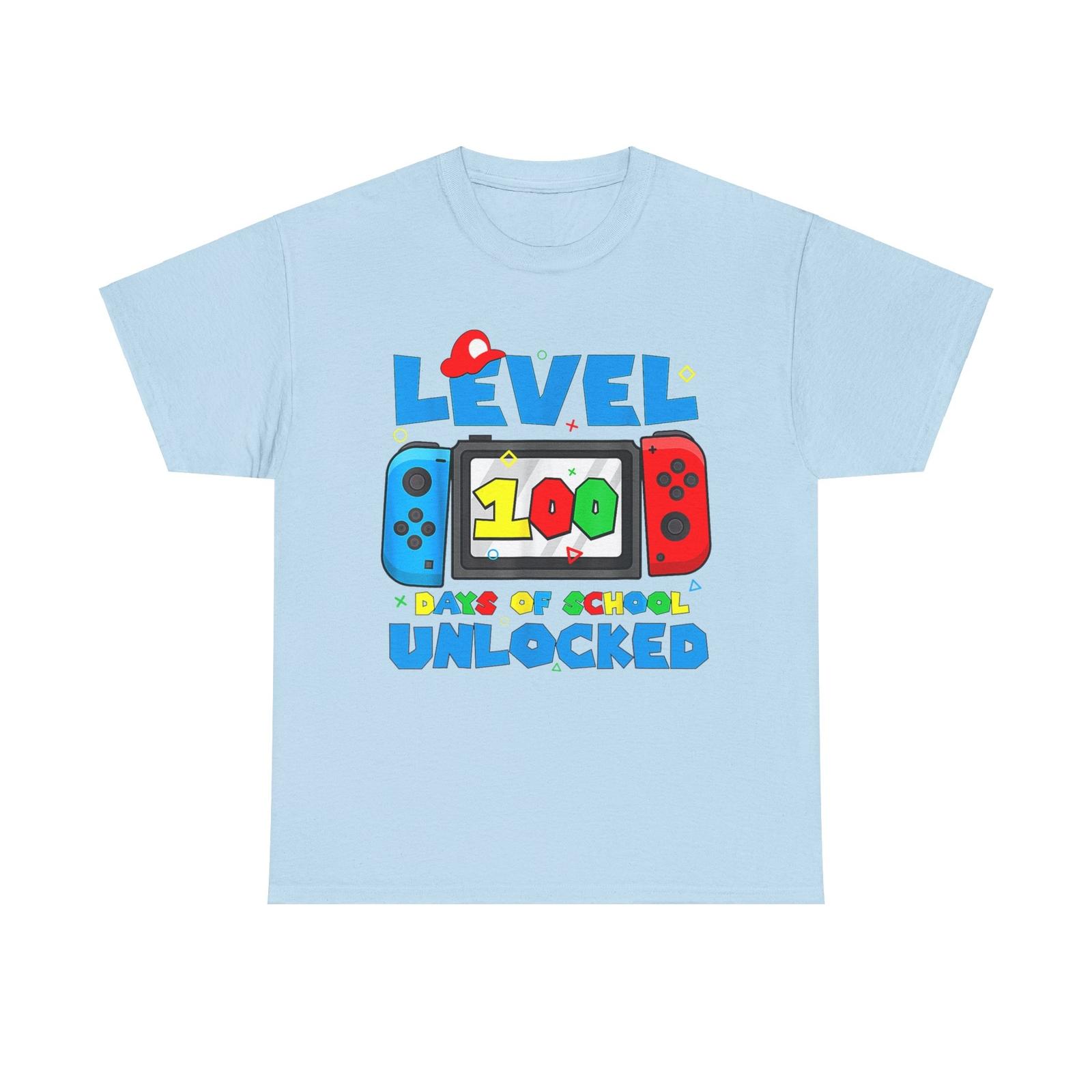 Level 100 Days Of School Boys Unlocked Video Games Gamer T-Shirt XXXXL