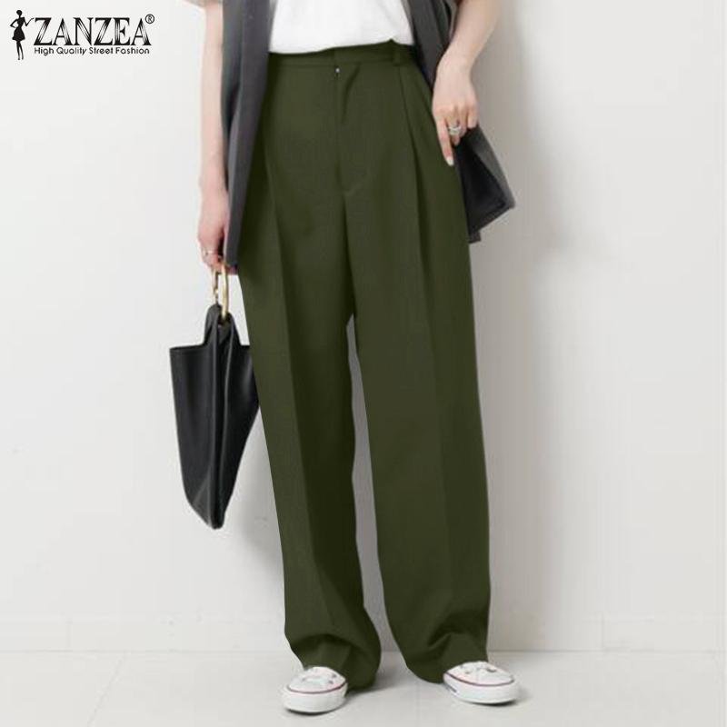 

ZANZEA Женщины Повседневная длина лодыжки Брюки Весна Лето Эластичная талия Свободные брюки