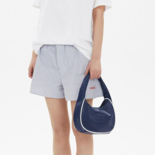 EMIS Embossed Logo Hobo Bag (Navy, Red)