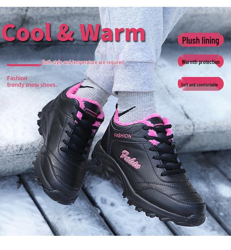 Women's Non-slip Waterproof Walking Shoes - Soft Sole, Leather Surface, Ideal for Spring & Autumn, Perfect for Middle-aged & Elderly.