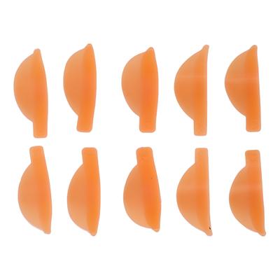 5 Paar Wimperndauerwellen-Pads Wiederverwendbare Weiche Orangefarbene Silikon-Wimperndauerwellenstäbe für Beauty-Make-up