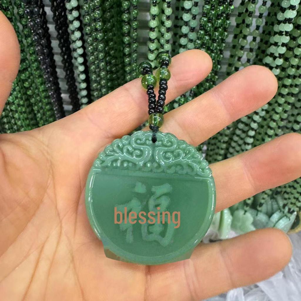 Imitace aventurínu Svetrový náhrdelník - Design zelí Guanyin od značek Wu Shi a Dragon & Phoenix