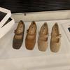 Flat-bottomed retro suede Mary Jane single shoes women's shoes 2025 new spring and autumn soft-soled commuting ladyshoes