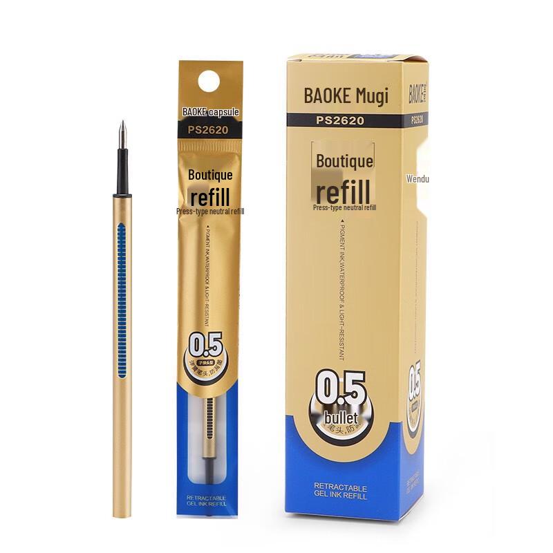 BAOKE Bullet Tip Gel Pen Refills, Blue Ink, 20-Pack