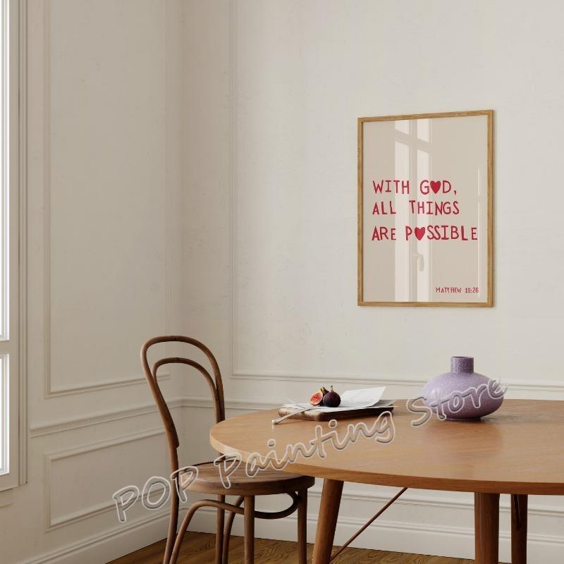 Modern Christian Canvas Print Minimalist Bible Verse Wall Art God Is Good Love Quote Inspirational Scripture Church Home Decor