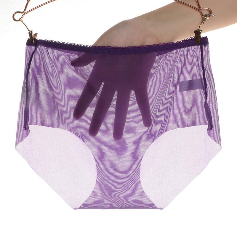 Female Transparent Underwear Low Waist Underwear Seamless Mesh Plus Size Triangle Underwear