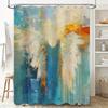 Abstract Watercolor Shower Curtain Modern Blue Yellow White Home Decor Bathroom Decoration for Bathtub