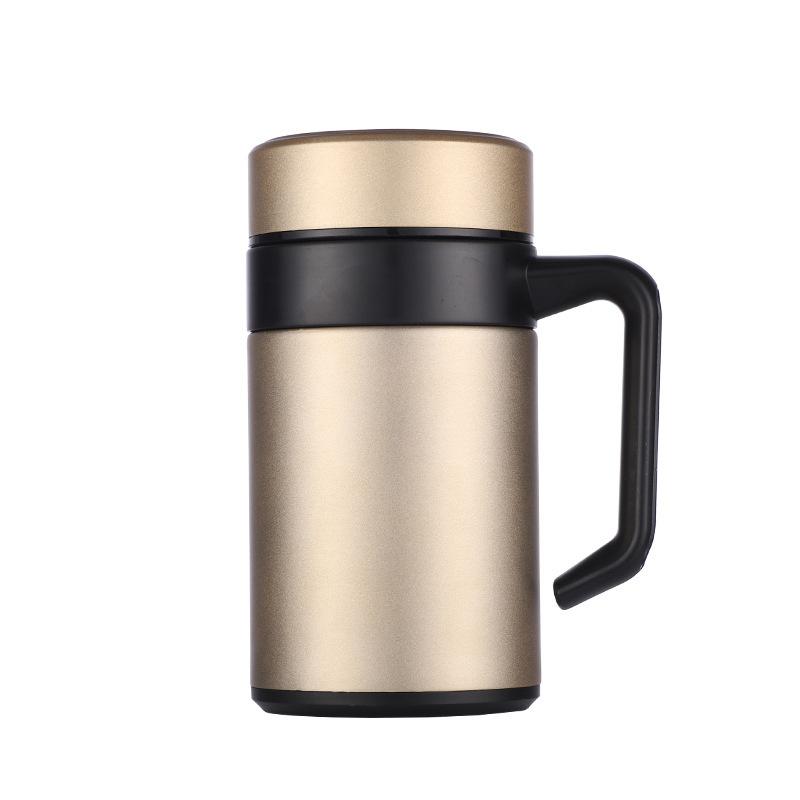

400ML 304 Stainless Steel Thermal Mug Thermos With Handle Lid Tea Filter Tea Tumber Office Water Cup Tea Insulated Cup 400ml золотий
