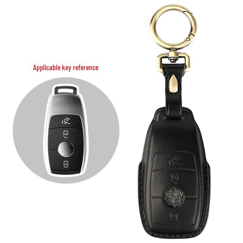 Genuine Leather Handmade Smart Car Key Case for Mercedes - Full Cover
