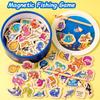 Magnetic Wooden Fishing Game - Educational Toy, Colorful Marine Life Pieces, Interactive Parent-Youngsters Cognitive Development