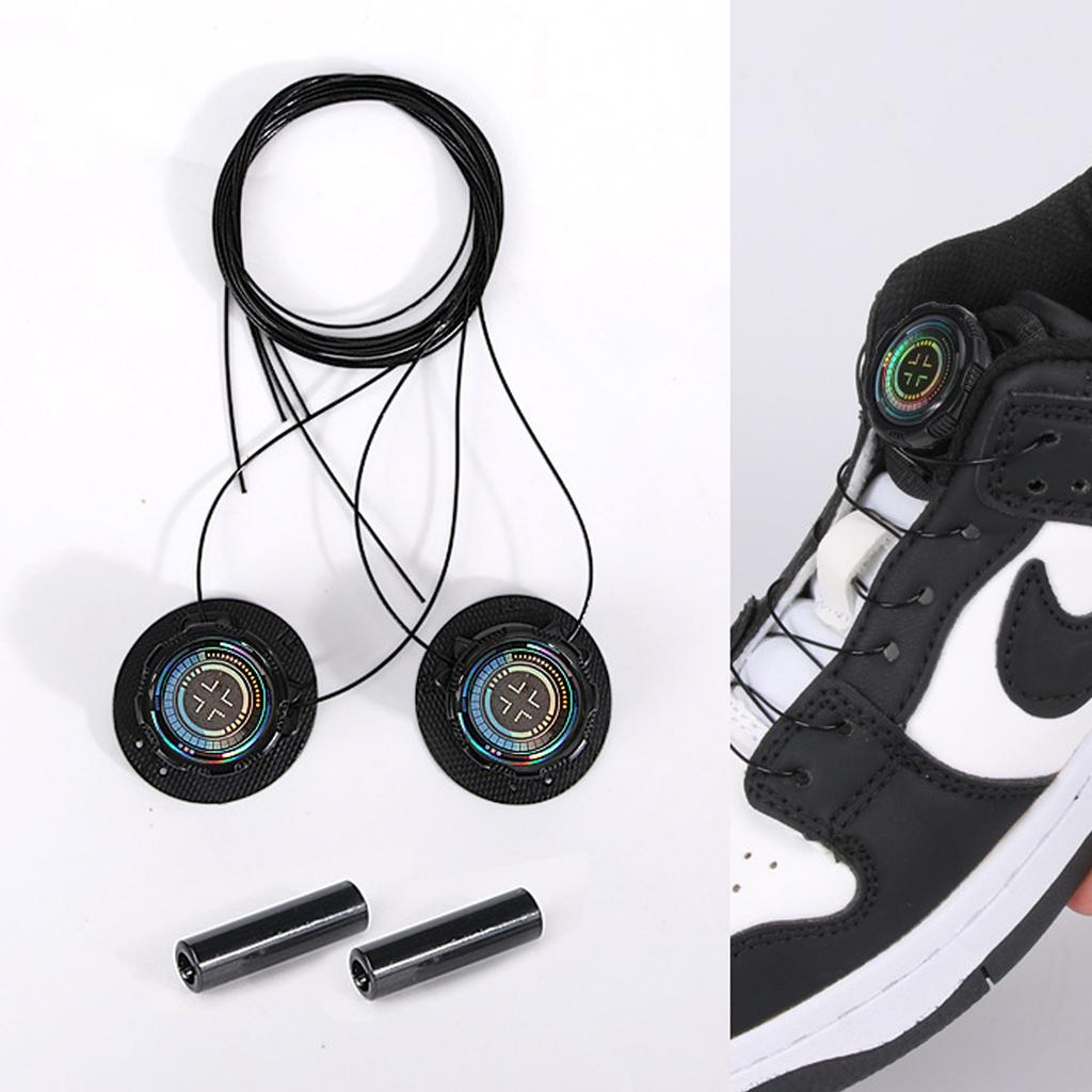 1 Pair Rotating Shoe Laces Buckle - Rotating Automatic Buckle Shoeslaces | Lock Shoe Laces Tie-less for Adults Sports Shoes