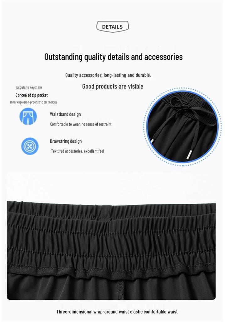 2025 Men's Ice Silk Quick-Dry Joggers: Summer Thin, Loose Fit, Straight-Leg Casual Pants
