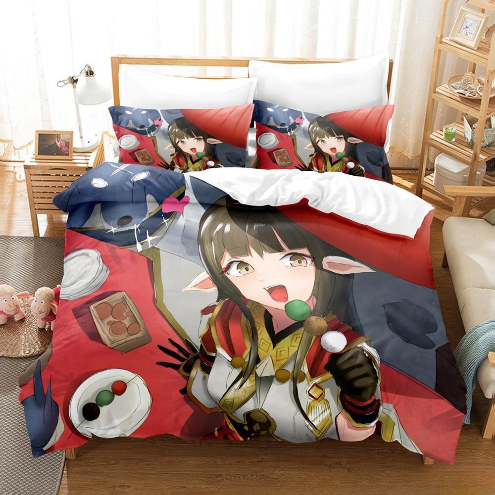 Fashion Game Monster Hunter Hinoa&Minoto Bedding Set Single Twin Full Queen King Size Bed Set Adult Kid Bedroom Duvet cover Sets