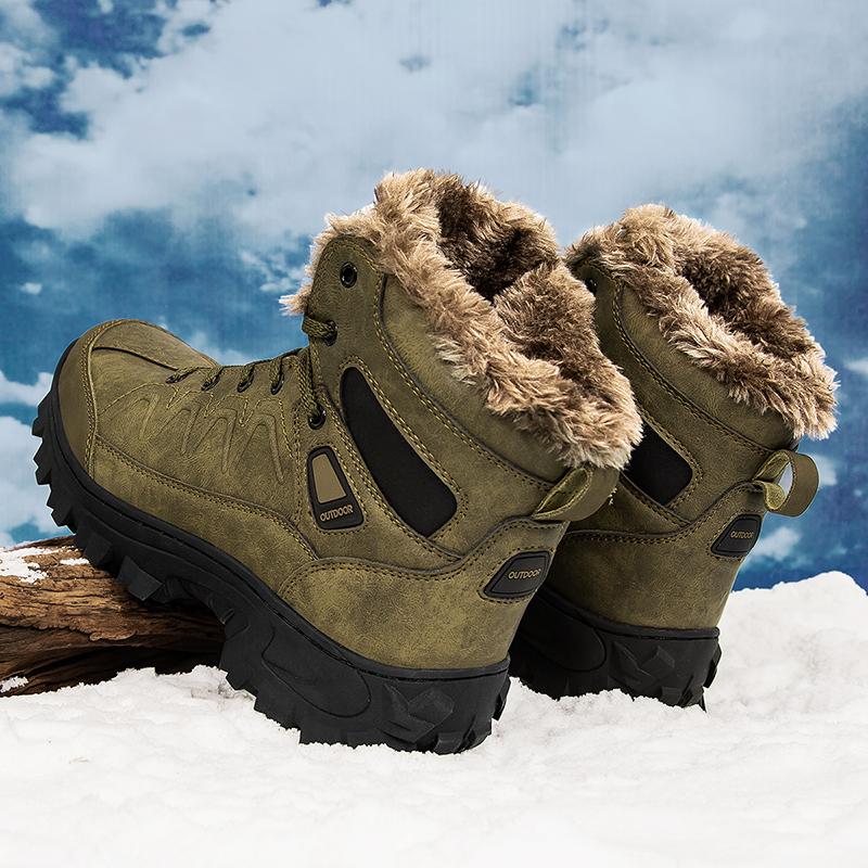 Śniegowce Męskie Wodoodporne Outdoorowe Zimowe Męskie Buty Botki do Kostki w Stylu Rosyjskim dla Mężczyzn Śniegowce Duży Rozmiar 40- 48