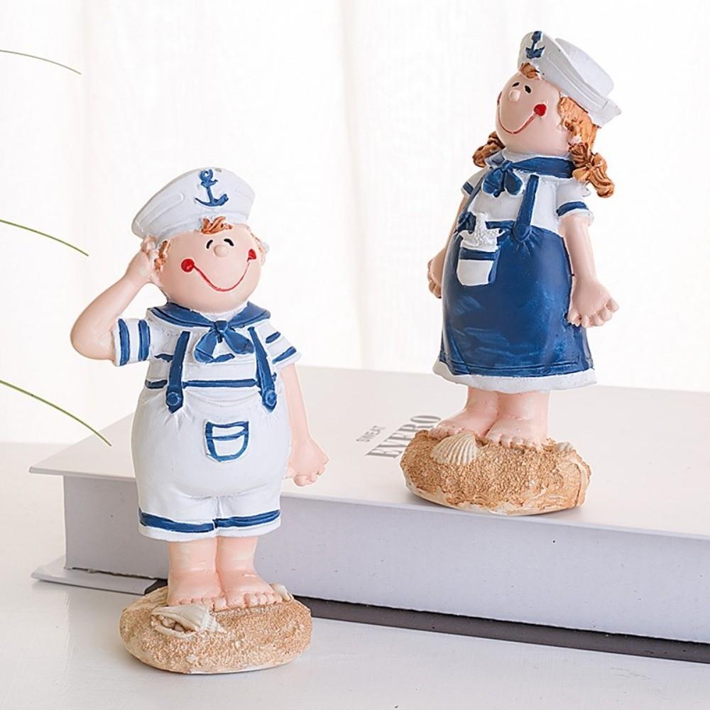 Meeresmotto Salutpuppe Schmuck Harz Handwerk Paar Figur Modell Eingang