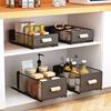 Metal Pull Out Drawer Foldable Storage Basket Tools Organizer Cabinet Tray Under-sink Organization