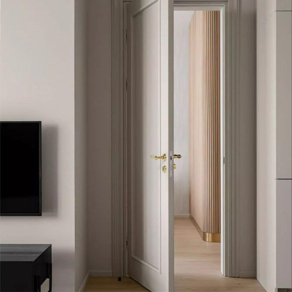 Simple Design Magnetic Suction Door Lock Retro Style Wooden Door Handle Silent Door Lock Home