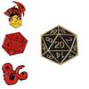 Stylowa przypinka broszka kostka do Dungeons and Dragons ze stopu, geometryczny design dla wszystkich płci