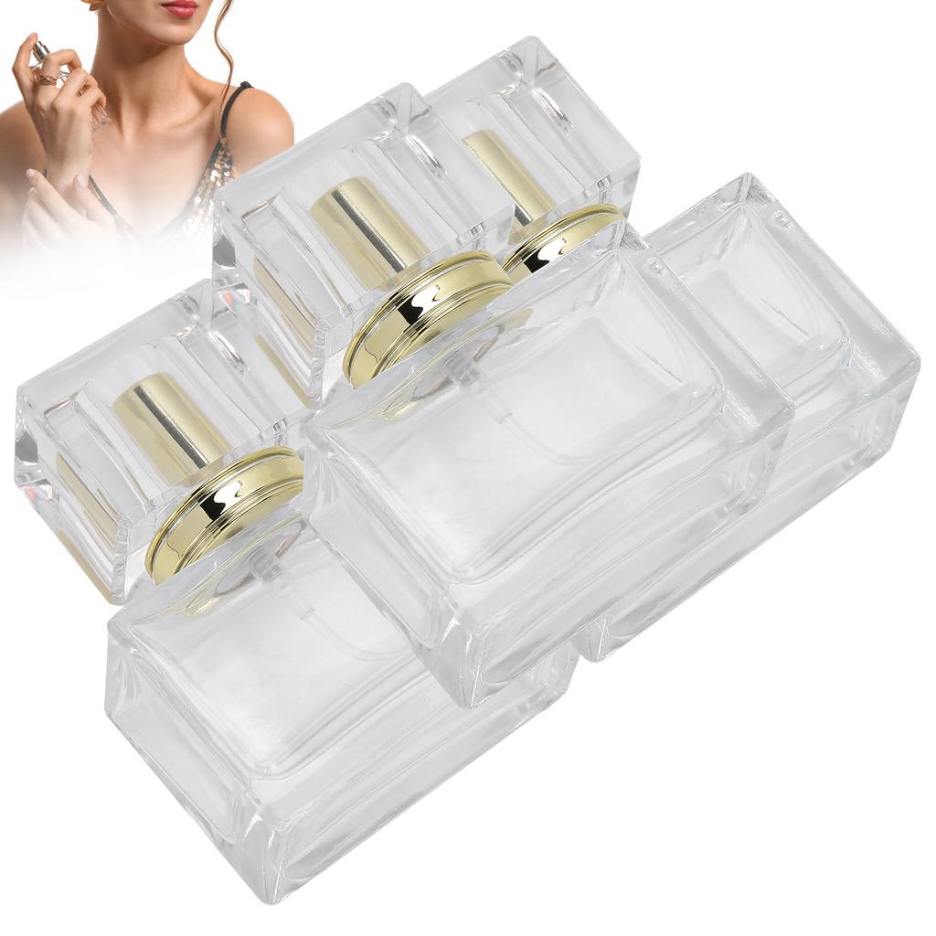 3pcs Glass Empty Perfume Bottle Makeup Refillable Perfume Spray Bottle DispenserGold