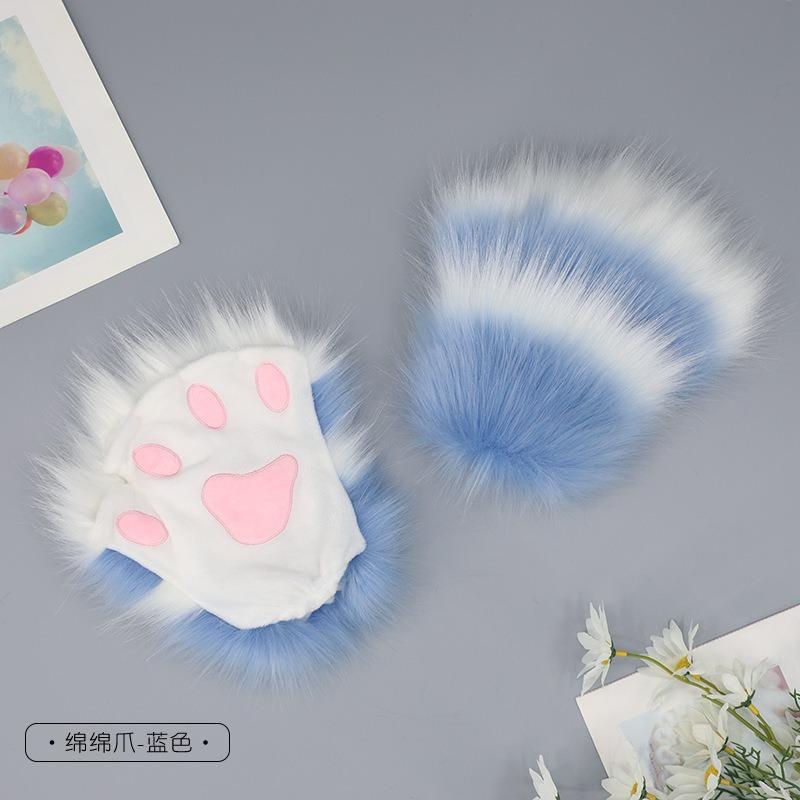 Source Handmade Plush Olita Animal Ears Animal Claws Accessories Soft Cute Girl Cat Lady Cat Claws Half Finger Gloves