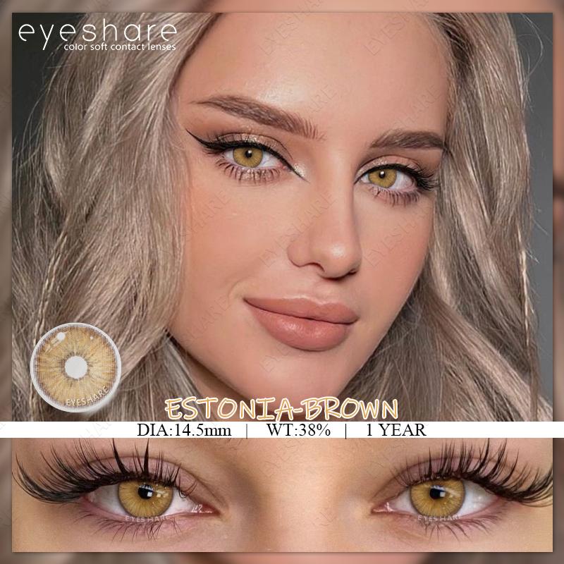 AMARA 2 Stück Farbige Kontaktlinsen Für Augen Natürliche Augen Graue Farblinse Kosmetische Weiche Augenlinsen Schönheit Pupillen Blaue Linse Jährlich