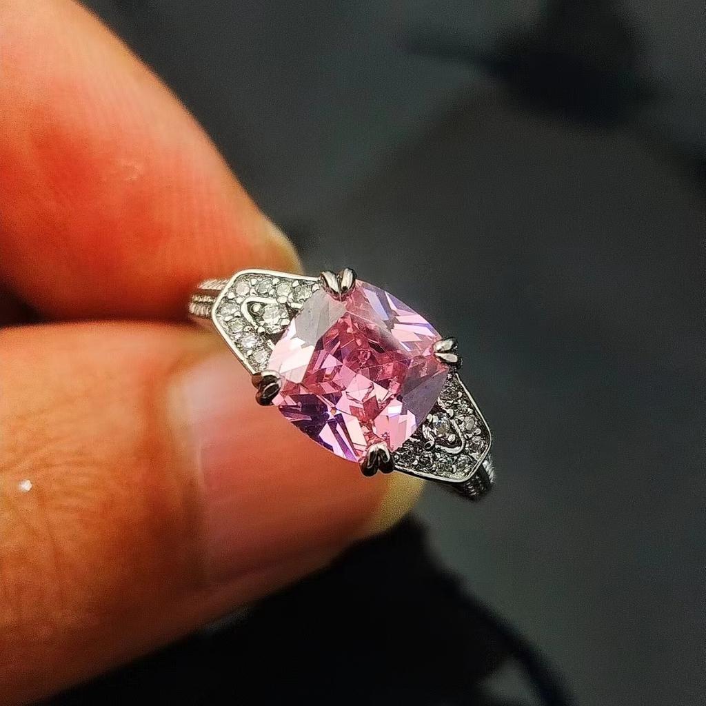 Bague Carrée Zir*****Pen Tendance Mode Femme Bijou Bague Carrée Grosse Polyvalente