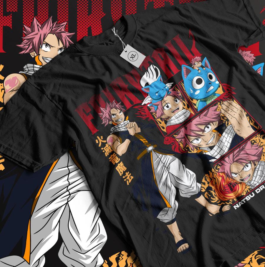 Футболка Fairy Tail Грей Фуллбастер Нацу Драгнил Убийцы Драконов Аниме Футболка XXL