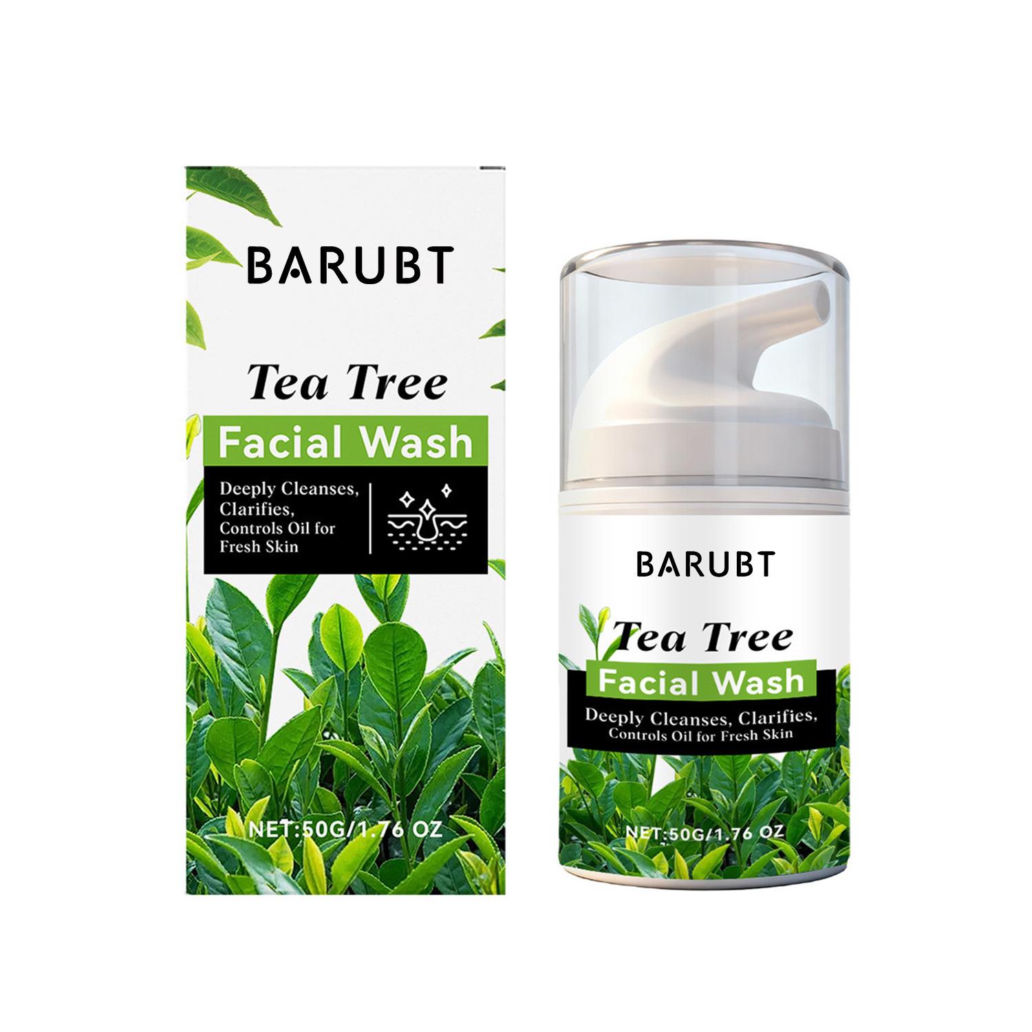 TK Cross-border Tea Tree Facial Cleanser gently cleanses facial skin pores, refreshing and not tight facial Cleanser three packs