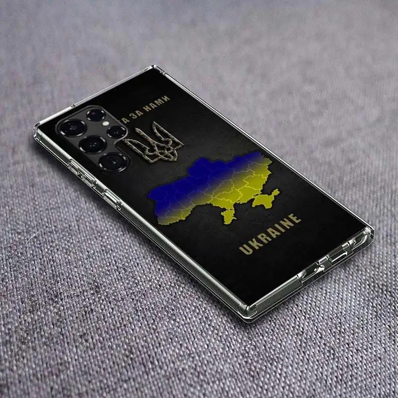 New Ukraine Flag Clear Phone Case for Samsung Galaxy S21 Plus S24 S23 S20 FE S22 S26 Ultra S25 Edge TPU Capa Cases Cover Shockpr