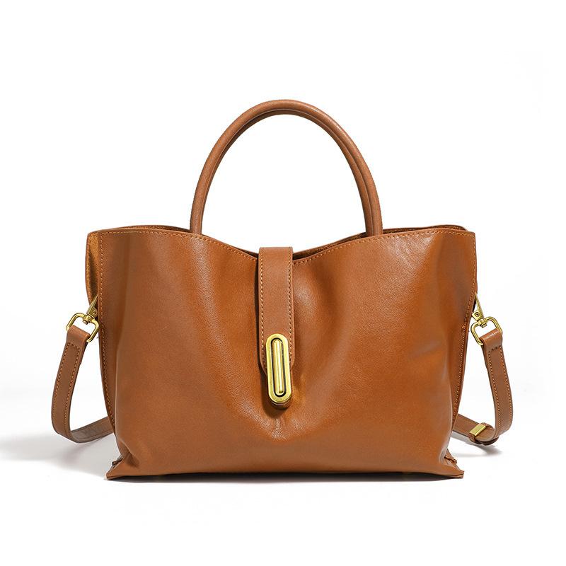 

Bags Women S Head Layer Vegetable Tanned Cowhide Tote Bag Fashion Commuter Handbag Women S Crossbody Bag 25*9*18 коричневый