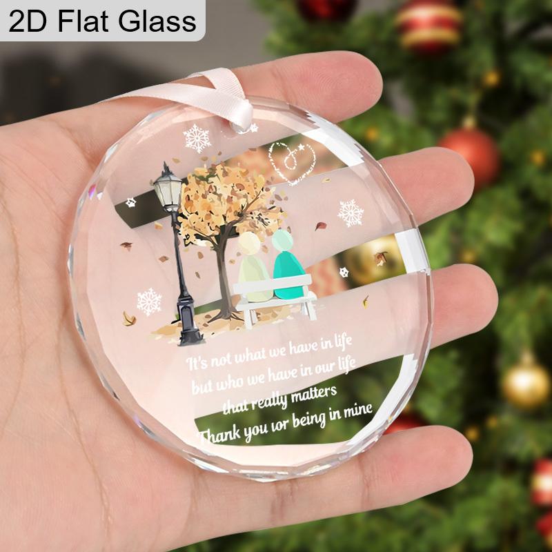 Christmas Friendship Transparent Glass Pendant Friendship Souvenir, Hanging Ornament, Navidad Keepsake,Holiday Party Decor, Friendship Gift
