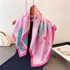 Luxury Cat Print Cute Style Square Scarves Women Silk Scarf Floral Bandana Small Neckties Hairbands Foulard Shawl