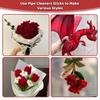 321 Pieces Red Green Pipe Cleaners Craft Flower Making Kit, Chenille Stemswith Floral Wires, Floral Tape for Bouquet DIY Art