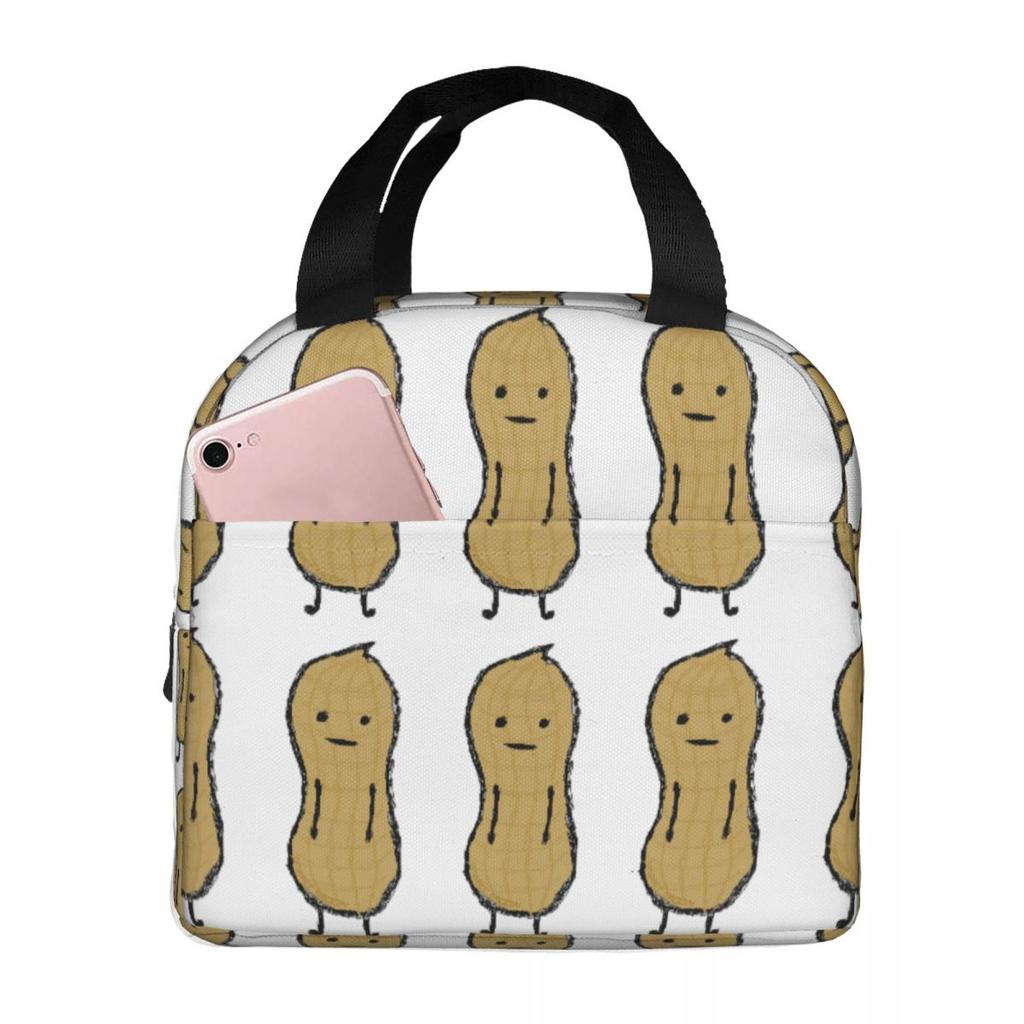 Peanut Insulated Lunch Bag for Women Kids Portable Food Boxes Thermal Lunch Box Tote