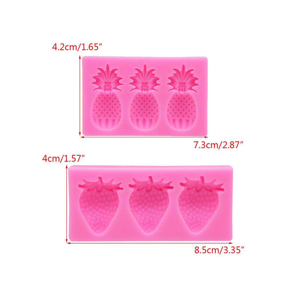 Fruit Shaped Silicone Mold Strawberry Pineapple Candy Mold Summer 3D Candy Mold Cake Decorating Tools Fruit Fondant Mold