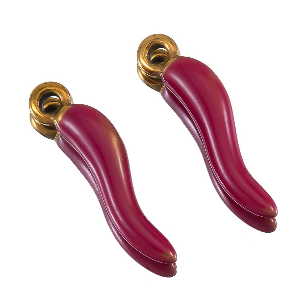2pcs 5pcs Stainless Steel Pepper Charms With Natural Stone Chili Earrings Pendant for Necklaces DIY Jewelry Making Supplies Bulk