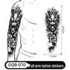 Adesivo Tatuaggio Completo per Braccio Uomo: Design Realistico Impermeabile, Motivo Tigre e Teschio