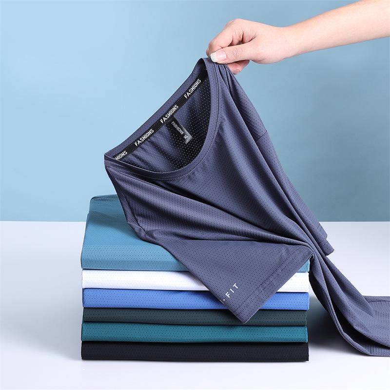 Men's Plus Size Quick-drying Ice Silk Short Sleeve Sports T-shirt