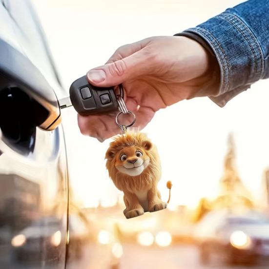 Automobile Pendant Lion Shape Decorative Ornament Vibrant Color Universal Fit Acrylic Figure Car Interior