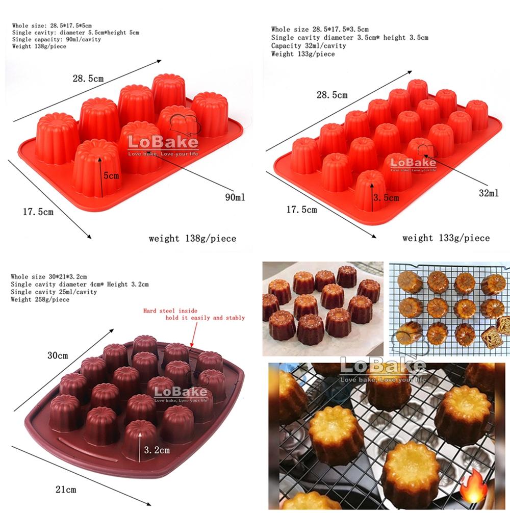 3 provedení 8 a 18 dutin vroubkovaný květ canelé silikonová forma na dort čokoláda fondán pudink želé sýrové formičky DIY pekařské nářadí