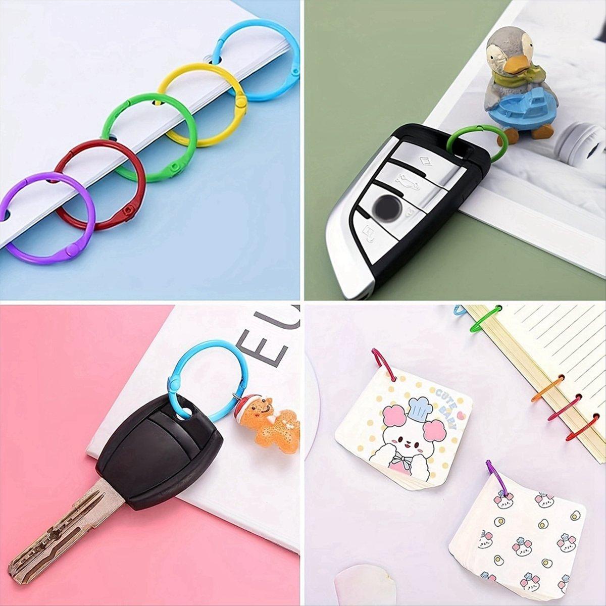 

BHBL Colorful Loose Leaf Binder Rings (100 Pack) Metal Office Book Rings Paper Rings for Index Cards Notebook China Mainland