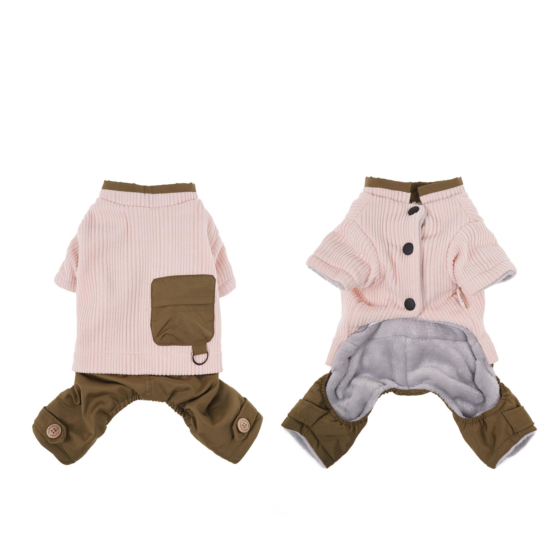 

Новая одежда для собак, удобная фланелевая одежда для собак на четырех лапах, приятная к коже, мягкая и теплая одежда для собак S розовый