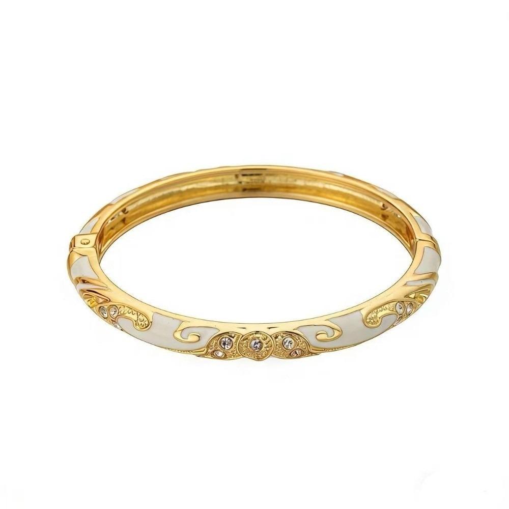 Enamel Vintage Cloisonne Bangle Traditional Women's Hand Bracelet Flower Bangle Girls