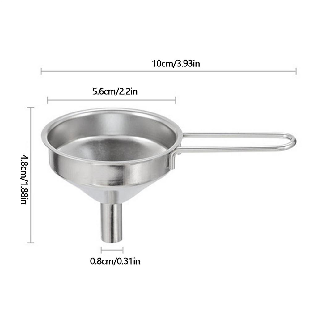 

1PC Wide Mouth Stainless Steel Funnel Spices Cooking Oil Filter Kitchen Tool Strainer with Handle Oil Spill Filter Funnel