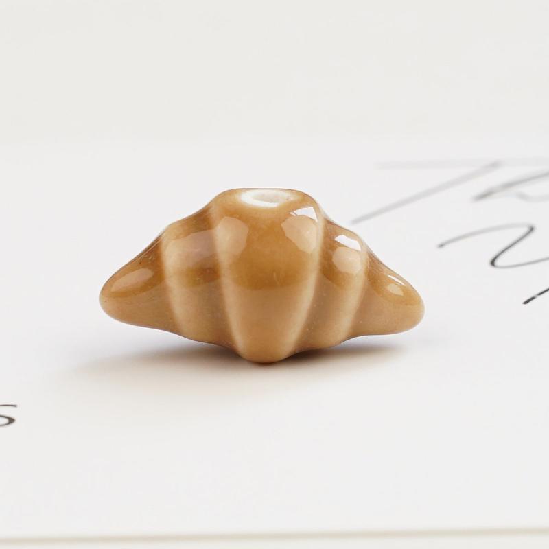 4/8Pcs 20Mm Brown Croissant Ceramic Beads French Bakery Charm For Boho Jewelry Necklace Bracelet Making Supplies Gift