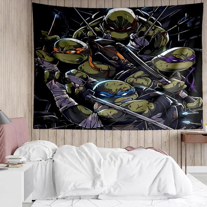 1PC Turtles Team Adventure Tapestry Accessories Playroom Tapestry, for Bedroom,Livingroom, Dormitory Room Wall Decor Fan Birthday Gifts