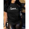 Europäische Größe "You're Love" Herz-Print T-Shirt - Kurzärmeliges Freizeit-Oberteil mit "You're Love" Text & Herz-Design, - Geeignet für Freizeitkleidung